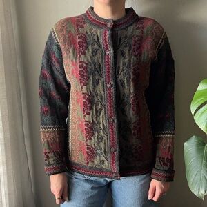 Vintage Chessy Lewis England button up wool blend cardigan sweater — size large